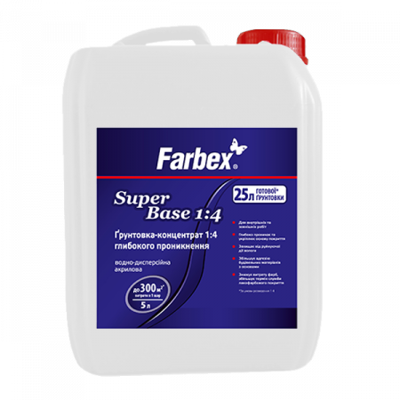 Farbex Deep-penetrating water dispersion acrylic primer concentrate «Super Base 1:4» 