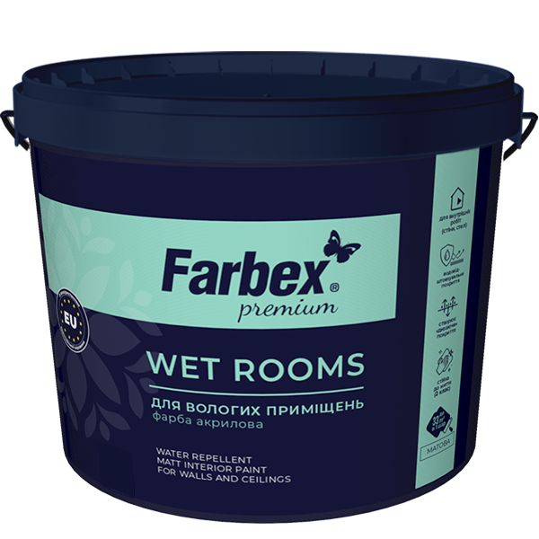 Farbex Wet Rooms - Краска для влажных помещений водно-дисперсионная акриловая